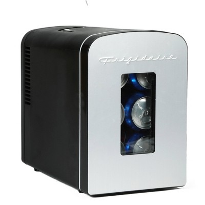 Compact Stainless Steel Mini Refrigerator with Clear Door