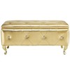 CAVINAS Luxury Gold Faux Leather Storage Ottoman Bench with Crystal Buttons,Footstool with Hidden Storage for Bedroom,Living Room - 2 of 4