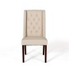 Christopher Knight Home Set of 2 Blount Wooden Dining Chairs with Fabric Cushions Beige/Natural Finish: Birch Frame, Tufted Back - 4 of 4