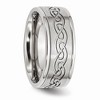 Black Bow Jewelry 9mm Stainless Steel Scroll Design Ridged Edge Comfort Fit Band - 4 of 4