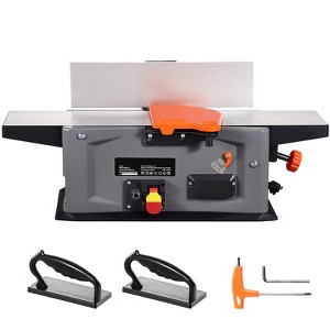 VEVOR Spiral Benchtop Jointer, 6 in, 1.5HP 10000 RPM Bench Top Wood Jointer, with 14-Blade Spiral Cutterhead 0-1/8'' Adjustable Depth 6.1x27.6'',Grey - 1 of 4