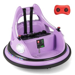 Costway 12V Kids Electric Ride On Bumper Car Battery Powered Bumper Car with Remote Control Pink/Red/Purple/Navy - 1 of 4