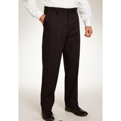 KingSize Classic Fit Wrinkle-Free Expandable Waist Plain Front Pants