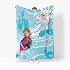 Jay Franco Disney Frozen Princess Winter Swirl Plush Throw Blanket - 1 of 4