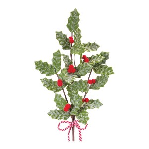 Holly Branch Spray for Christmas – 22.5 Inch Polyester by Melrose - 1 of 3