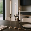 Decorative Metal Taper Candle Holder for Home Decor - Stylish Tall Candle Stick Holder for Table Centerpieces Decor - Set of 3, 16", Bronze - 3 of 4