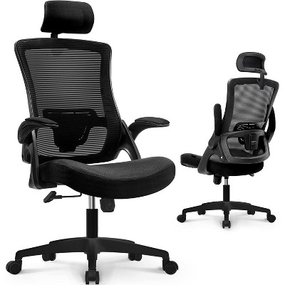 Black High Back Mesh Executive Swivel Office Chair with Adjustable Arms