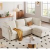 Modular Sectional Sofa, 97" L Shape 3 Seater Sofas with Ottoman and Pillows, Velvet Deep Seat Cloud Couch L-Shaped Sectional Couches for Living Room - 3 of 4