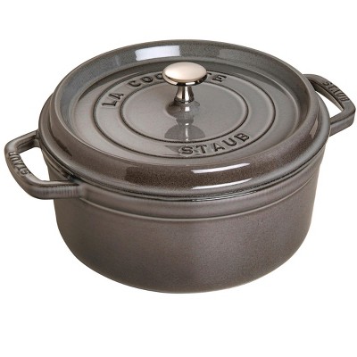 Staub Casserole with Handle 14 Graphite Grey