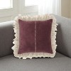 HomeRoots Wide Tasseled Marble Maroon Throw Pillow - 2 of 4