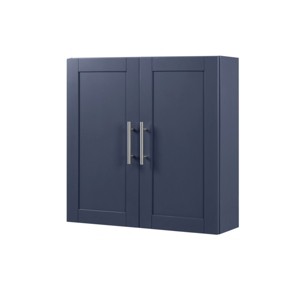 GlasFlength Bathroom Storage Cabinets Wall Mounted Cabinet with Adjustable Shelf Elegant Simple Design for Bathroom, Blue, 24"*7.63"*24" - 1 of 4