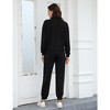 Womens Half Zip Front Sweatshirt Pullover Tracksuit Sets Solid Jogger Pants Sets - 3 of 4