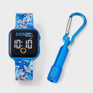 Boys' Sonic the Hedgehog Watch Set with Flashlight - Blue - 1 of 3