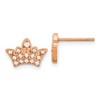 Chisel Stainless Steel Polished Rose IP-plated with Cubic Zirconia Crown Stud Earrings - 2 of 4