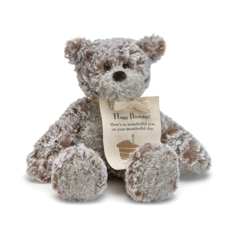 DEMDACO Mini Giving Bear- Happy Birthday 8.5 inches - Brown, 1 of 5