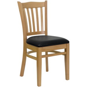 Flash Furniture Vertical Slat Back Wooden Restaurant Chair - 1 of 4