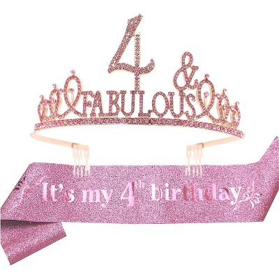 Ebe Emmasbyemma 4th Birthday Sash And Tiara For Girls - Pink : Target