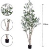 Acekool 5FT Artificial Olive Tree, Realistic Indoor Potted Plant with Natural Wood Trunk, Faux Greenery for Home & Office - 2 of 4