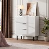 Modern Fluted 3/5/6 Drawer Dresser with Metal Legs, Wood Chest of Drawers Storage Cabinet, Nightstand Organizer for Bedroom, Entryway, Hallway - 3 of 4
