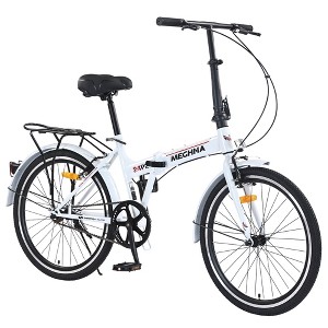 ORRD 24 Inch Folding Bike for Adults, Portable Steel Frame Commuter Bicycle with Fenders, Single Speed & Dual V-Brakes for Men & Women - 1 of 4