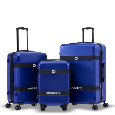 URECOVER Luggage Sets New Model Expandable ABS+PC 3 Piece Sets with Spinner Wheels Lightweight TSA Lock (20/24/28),Blue