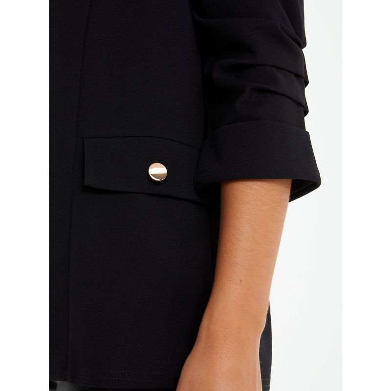QUIZ Women's Black Blazer with Gold Buttons, 4 of 5