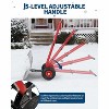 Heavy-Duty Wheeled Snow Shovel - 29.13x19.8 in Wide Steel Blade, Adjustable Handle & 5-Position Angled Design, Ideal for Driveway, Walkway - 3 of 4