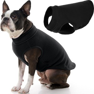 Gooby Stretch Fleece Vest Dog Sweater Black, X - 1 of 2