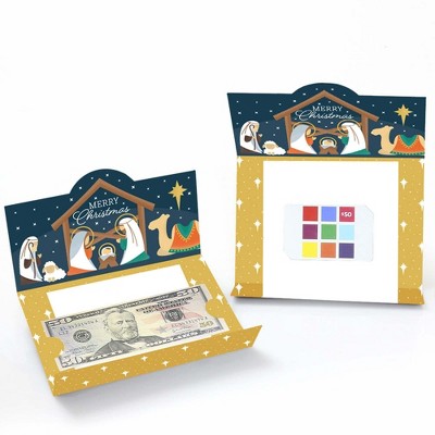Holy Nativity Manger Scene Religious Christmas Gift Card Holders