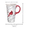 Evergreen Ceramic Travel Cup 17oz. ,withbox and Tritan Lid Perching Cardinal - 3 of 4