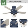 Hunter Fans 44" Pelston Lighted Ceiling Fan Indigo Blue Finish with Integrated LED and Pull Chain Control - 4 of 4