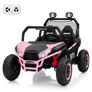Jojoka 24V 2 Seater Ride On Car, XXXL Off-Road UTV for Kids w/Metal Frame, Wide Seat,Pop Music,3 Speeds for Boys and Girls - 1 of 4