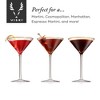 Viski Meridian Martini Glasses - Stemmed Fun Cocktail Glasses - Art Deco Ripple Gold Rimmed Crystal Glassware - 7.8oz Set of 2 - 3 of 4