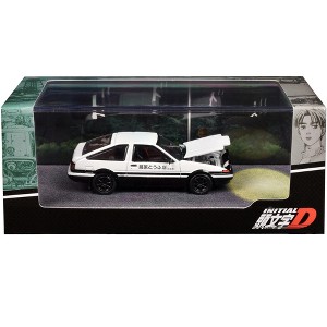 Toyota Sprinter Trueno (AE86) RHD White and Black "Engine Mounted Model VS Kyoichi Sudo" 1/64 Diecast Model Car by Hobby Japan - 1 of 2