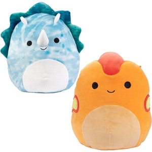 Squishmallows 10" Jerome The Triceratops & Nichelle The Orange Dinosaur 2-Pack Plush - Official Kellytoy - Collectible Soft & Squishy - 1 of 3