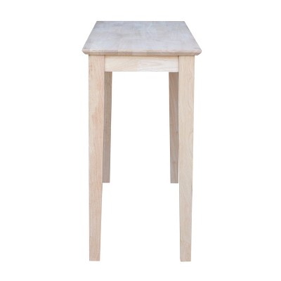 Unfinished Parawood Shaker Console Table with Storage