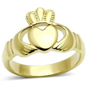 Slickblue Women’s Claddagh Ring in Stainless Steel with Heart Crown Hands Design, Polished Silver, Irish Symbol, size 5-10 - 1 of 4