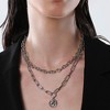 SOHI Women's Metallic Silver The Coin Chainlink Multi-Layer Necklace - 4 of 4