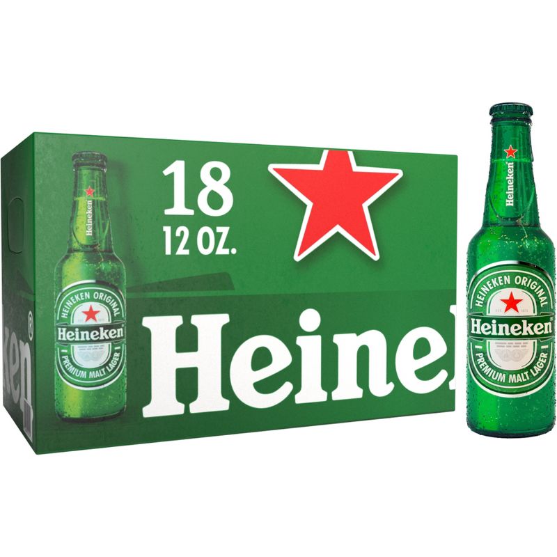Heineken Original Lager Beer Beer - 18pk/12 fl oz Bottles, 4 of 7