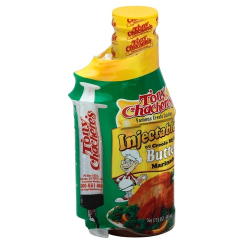 Tony Chachere's Butter & Jalapeno With Injector 17 oz - Pack of 2