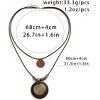 Long Boho Necklaces for Women Stacking Leather Cord Wooden Disc Pendant Necklaces Choker Vintage Adjustable Trendy Necklace Jewelry Gift - 3 of 4