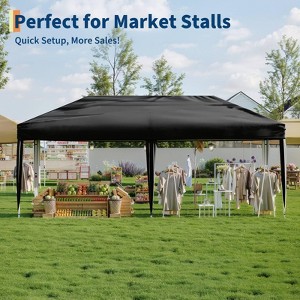 3m x 6m Folding Tent, 4-Way Silver-Coated Oxford Cloth, Water-Resistant & UV Protection, Portable Shelter for Outdoor Events - 1 of 4