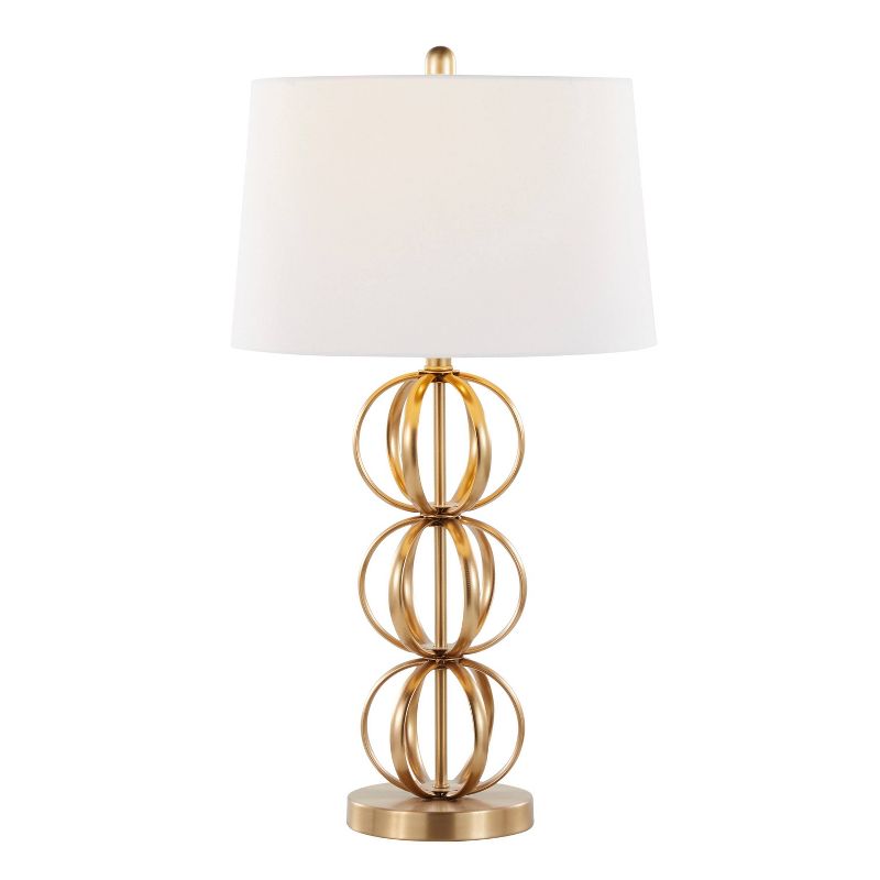 LumiSource (Set of 2) Linx 29&#34; Contemporary Metal Table Lamps Gold Metal and White Linen Shade from Grandview Gallery, 3 of 7
