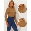 Allegra K Women's Texture Long Sleeve Casual Office Ruffled Mock Neck Tops - 2 of 4
