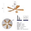GDFStudio Hilldom 42-Inch Modern Solid Wood Ceiling Fan with LED Light and Remote Control - 3 of 4