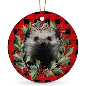 Lomsoe Hedgehog Ornaments for Christmas Tree Ceramic Christmas Ornaments Red Christmas Tree Hanging Decor Christmas Gift Christmas Decor - 1 of 1