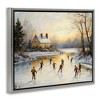 Stupell Industries Vintage Winter Ice Skaters Floating Frame Canvas Art - 2 of 4
