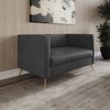 Home Design Weiss Velvet Square Arm Loveseat - 2 of 4