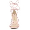 Allegra K Women's Casual Strappy Ankle Straps Lace Up Chunky Heel Sandals - 3 of 4