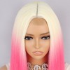 Unique Bargains Women's Medium Long Straight Hair Lace Front Wigs with Wig Cap 14" 1PC - 4 of 4